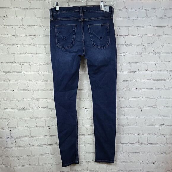 Hudson Mid-rise NICO Super Skinny Jeans 27 Shambles Wash Blue Distressed Denim - Picture 9 of 10